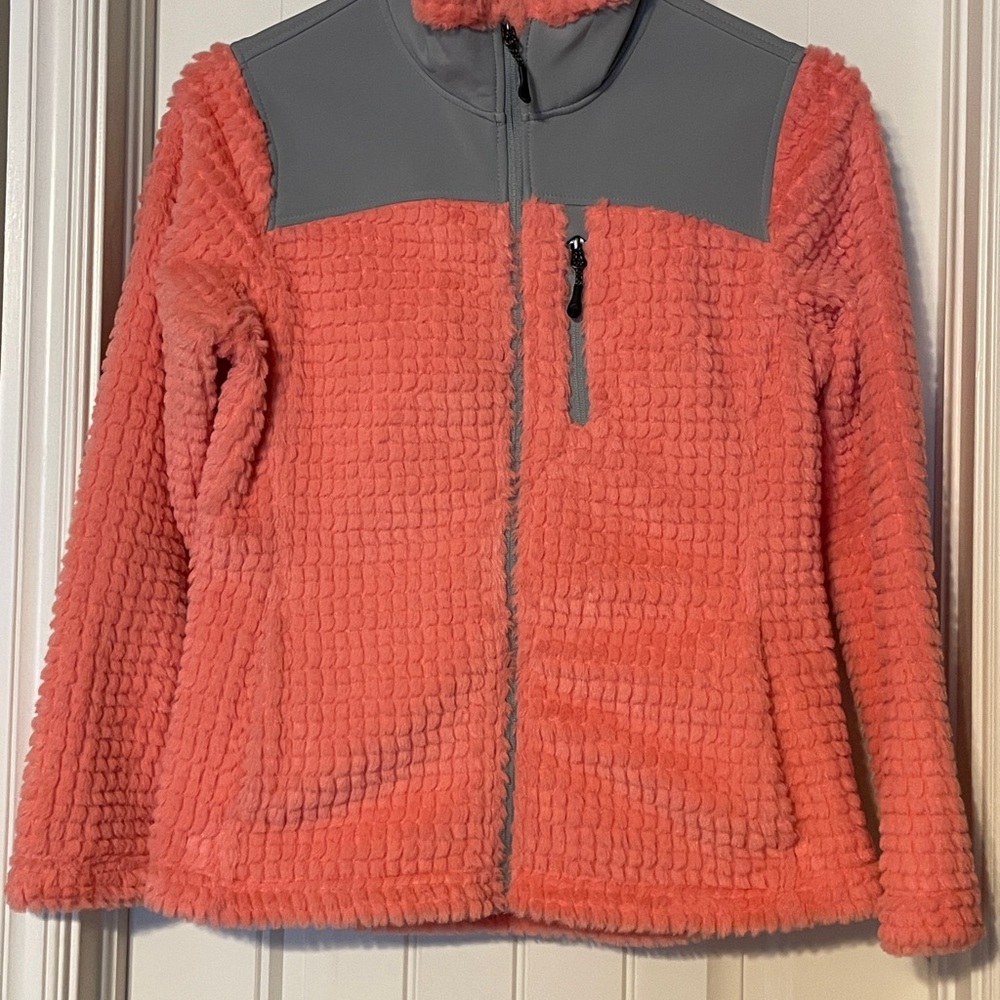 Magellan Outdoors Coral and Gray Fleece Jacket